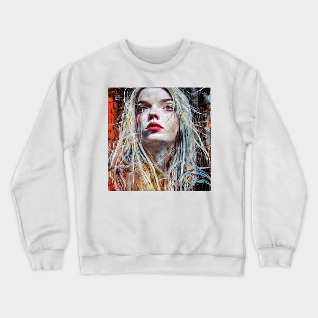 Face of  Anya Crewneck Sweatshirt by bogfl